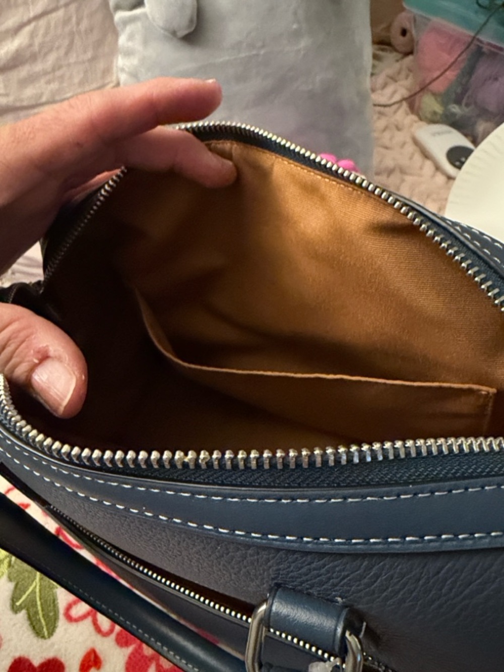 COACH Classic Navy Dome Satchel Handbag NWOT - Picture 5 of 10